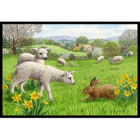 Jensendistributionservices Lambs; Sheep & Rabbit Hare Indoor or Outdoor Mat; 24 x 36 MI55735